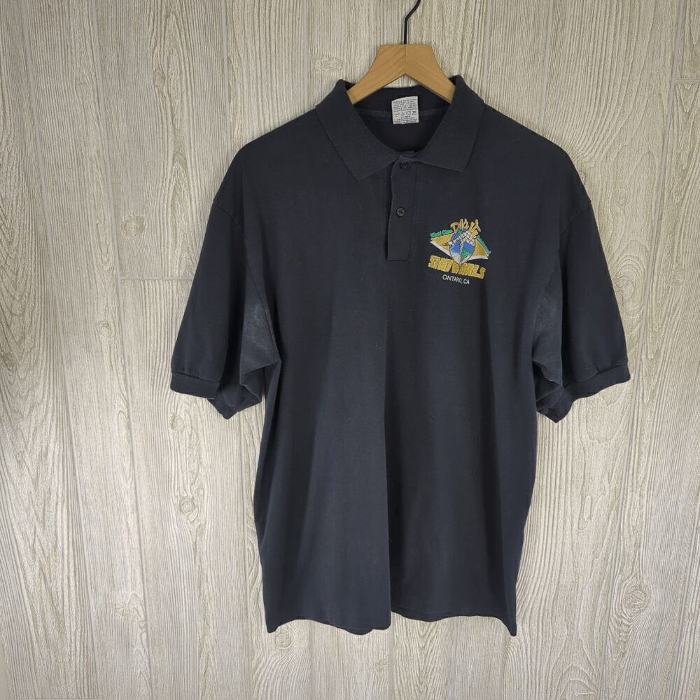 Vintage Anvil Men’s XL Deja Vu Showgirls Short Sleeve Black Polo Shirt